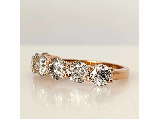 14 krt. rose gouden ring met diamant 3,03 crt. naturel - afbeelding 11 van  11