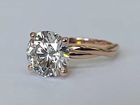 14 krt. rose gouden ring met diamant 3,10 crt. - afbeelding 4 van  9