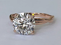 14 krt. rose gouden ring met diamant 3,10 crt. - afbeelding 6 van  9