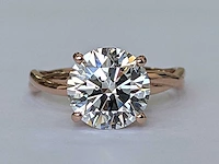 14 krt. rose gouden ring met diamant 3,10 crt. - afbeelding 7 van  9