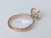 14 krt. rose gouden ring met diamant 3,10 crt. - afbeelding 8 van  9