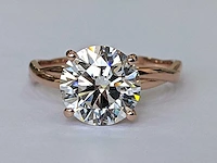 14 krt. rose gouden ring met diamant 3,10 crt. - afbeelding 9 van  9