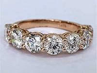 14 krt. rose gouden ring met diamant 3,41 crt. - afbeelding 7 van  8