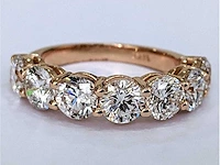 14 krt. rose gouden ring met diamant 3,41 crt. - afbeelding 1 van  8