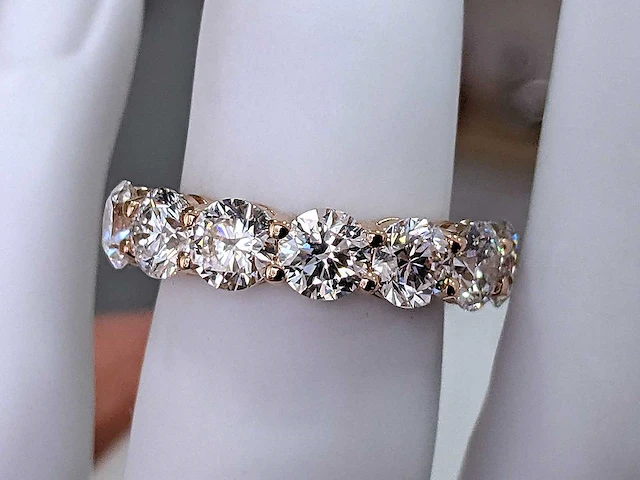 14 krt. rose gouden ring met diamant 3,41 crt. - afbeelding 3 van  8