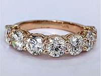 14 krt. rose gouden ring met diamant 3,41 crt. - afbeelding 1 van  8