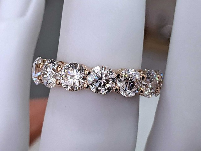 14 krt. rose gouden ring met diamant 3,41 crt. - afbeelding 3 van  8