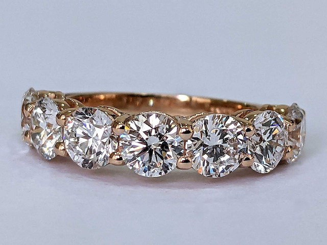 14 krt. rose gouden ring met diamant 3,41 crt. - afbeelding 4 van  8