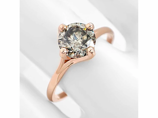 14 krt rose gouden ring met natuurlijke diamant 1,11 crt - afbeelding 1 van  5