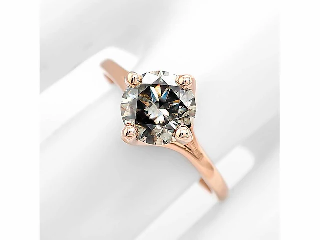 14 krt rose gouden ring met natuurlijke diamant 1,11 crt - afbeelding 5 van  5