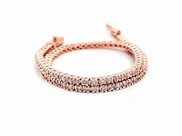 14 krt. rose gouden tennis armband 1,00 crt. naturel - afbeelding 3 van  7