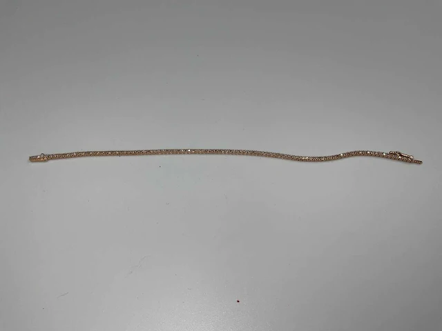 14 krt. rose gouden tennis armband 1,00 crt. naturel - afbeelding 3 van  11