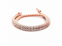 14 krt. rose gouden tennis armband 1,00 crt. naturel - afbeelding 1 van  11