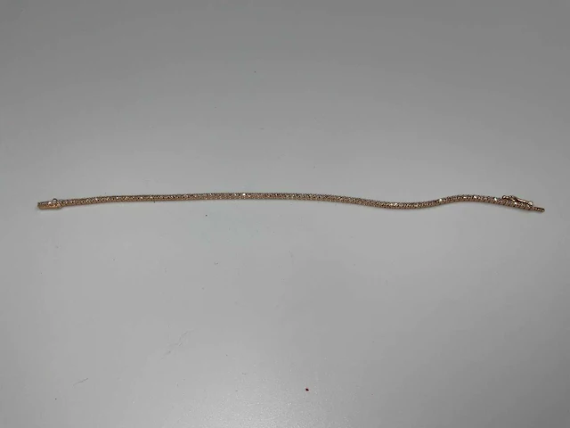 14 krt. rose gouden tennis armband 1,00 crt. naturel - afbeelding 3 van  11