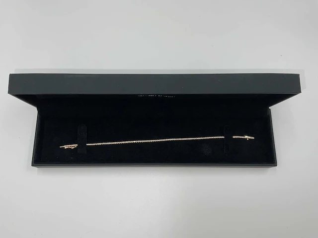 14 krt. rose gouden tennis armband 1,00 crt. naturel - afbeelding 1 van  11