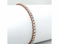 14 krt. rose gouden tennis armband met diamant 4,62 crt.