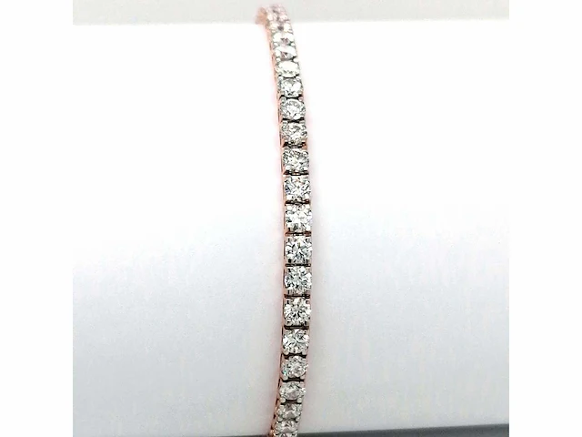 14 krt. rose gouden tennis armband met diamant 4,62 crt. - afbeelding 3 van  7