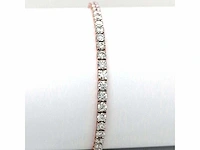 14 krt. rose gouden tennis armband met diamant 4,62 crt. - afbeelding 3 van  7