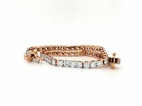 14 krt. rose gouden tennis armband met diamant 4,62 crt. - afbeelding 5 van  7