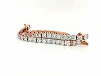 14 krt. rose gouden tennis armband met diamant 4,62 crt. - afbeelding 6 van  7
