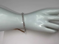 14 krt. rose gouden tennis armband met diamant 4,62 crt. - afbeelding 2 van  13
