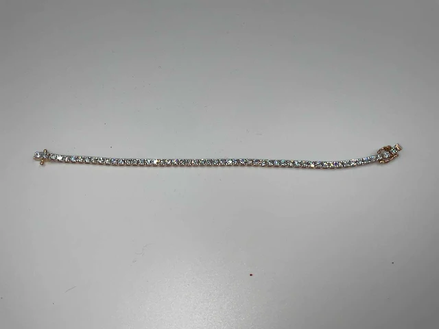 14 krt. rose gouden tennis armband met diamant 4,62 crt. - afbeelding 4 van  13