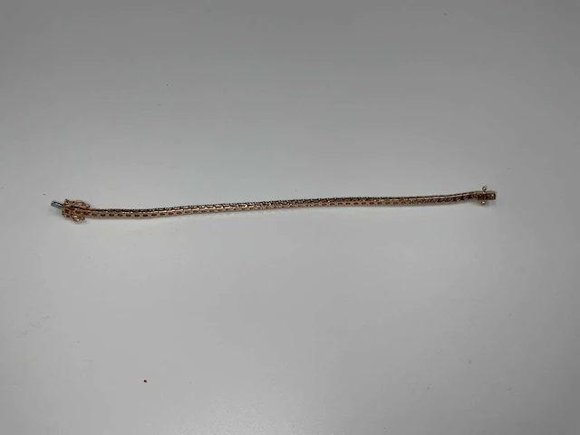 14 krt. rose gouden tennis armband met diamant 4,62 crt. - afbeelding 5 van  13