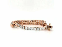 14 krt. rose gouden tennis armband met diamant 4,62 crt. - afbeelding 8 van  13