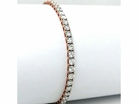 14 krt. rose gouden tennis armband met diamant 4,62 crt. - afbeelding 10 van  13