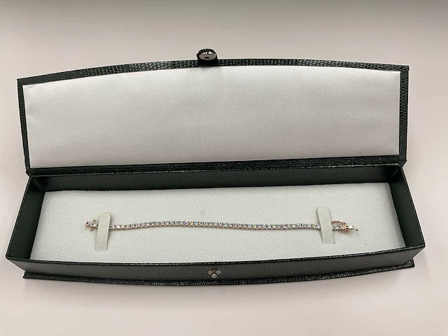14 krt. rose gouden tennis armband met diamant 4,62 crt. - afbeelding 12 van  13