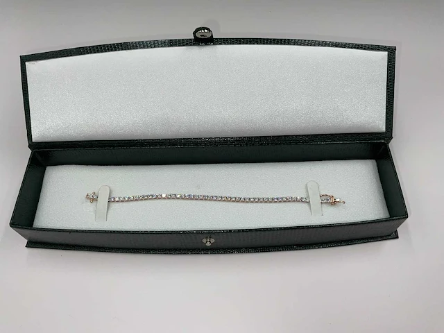 14 krt. rose gouden tennis armband met diamant 4,62 crt. - afbeelding 13 van  13