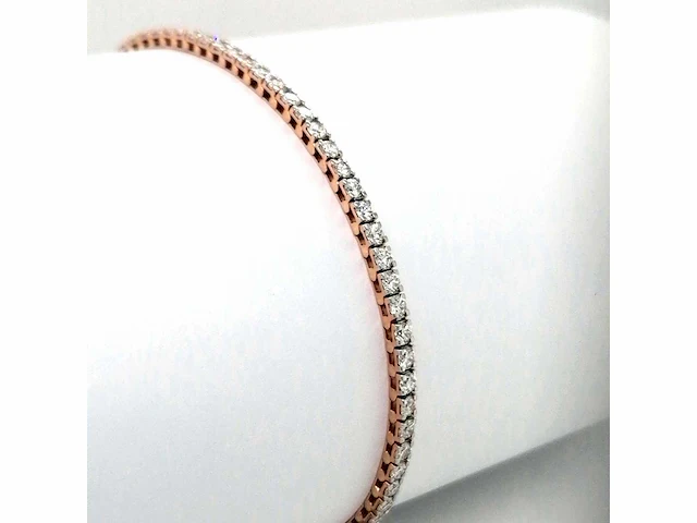 14 krt. rose gouden tennis armband met diamanten 2,22 crt. - afbeelding 1 van  6