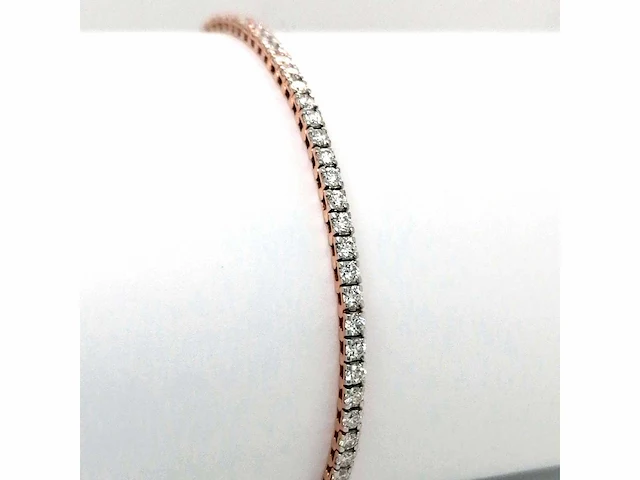 14 krt. rose gouden tennis armband met diamanten 2,22 crt. - afbeelding 3 van  6