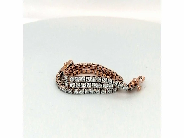 14 krt. rose gouden tennis armband met diamanten 2,22 crt. - afbeelding 4 van  6