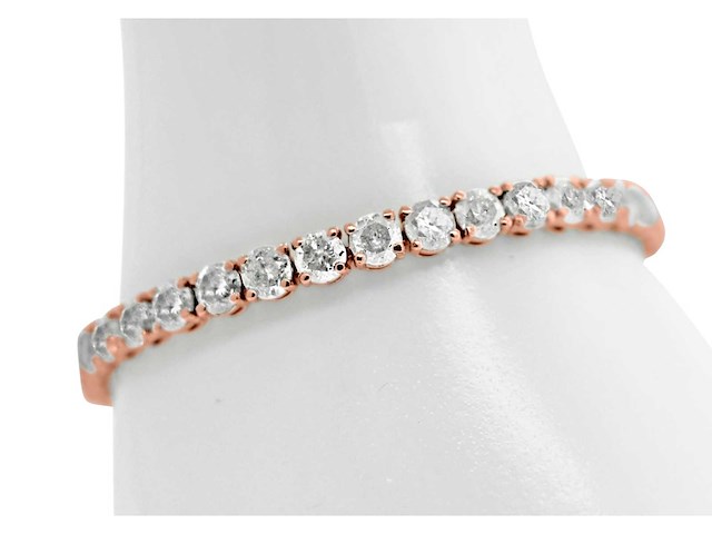 14 krt rosé gouden tennisarmband met natuurlijke diamant 15,55 crt - afbeelding 1 van  5