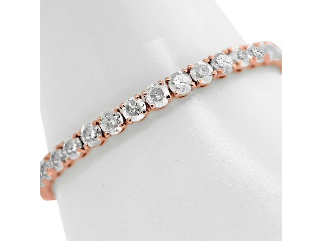 14 krt rosé gouden tennisarmband met natuurlijke diamant 15,55 crt - afbeelding 5 van  5