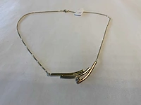 14 krt rosé, wit- en geelgouden collier - afbeelding 2 van  4