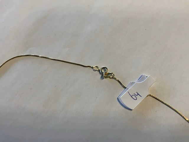 14 krt rosé, wit- en geelgouden collier - afbeelding 4 van  4