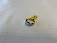 14 krt wit- en geelgouden bolle ring - afbeelding 1 van  4