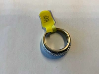 14 krt wit- en geelgouden bolle ring - afbeelding 4 van  4