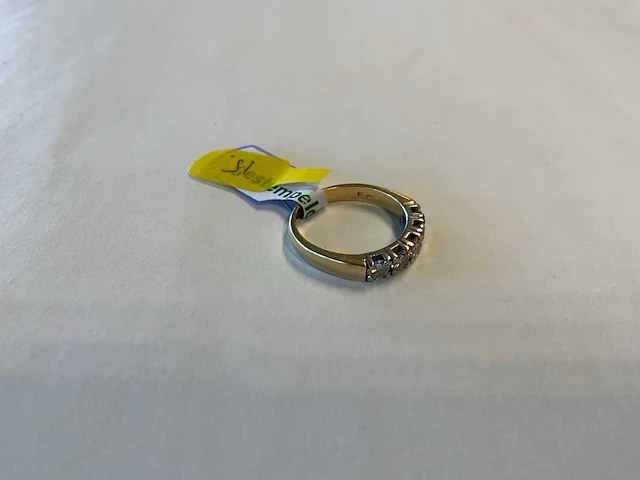 14 krt wit- en geelgouden rijring - afbeelding 2 van  4