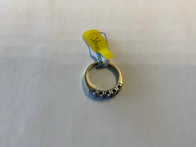 14 krt wit- en geelgouden rijring - afbeelding 4 van  4