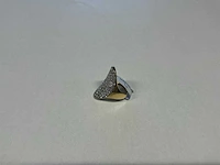 14 krt wit- en geelgouden ring ring - afbeelding 2 van  3