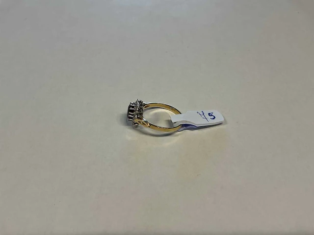 14 krt wit- en geelgouden ring - afbeelding 2 van  3