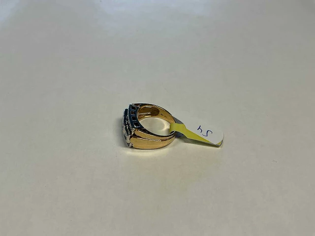 14 krt wit- en geelgouden ring - afbeelding 2 van  4