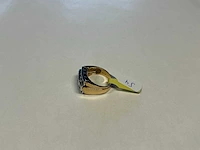 14 krt wit- en geelgouden ring - afbeelding 2 van  4