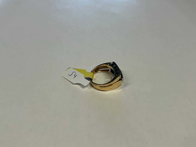 14 krt wit- en geelgouden ring - afbeelding 3 van  4