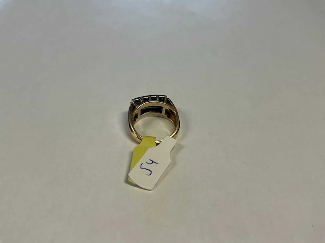 14 krt wit- en geelgouden ring - afbeelding 4 van  4