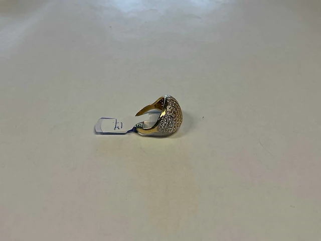 14 krt wit- en geelgouden ring - afbeelding 3 van  3
