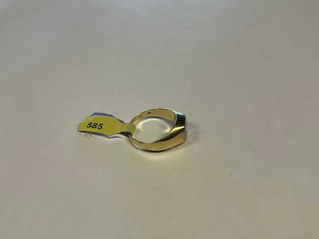 14 krt wit- en geelgouden ring - afbeelding 3 van  3